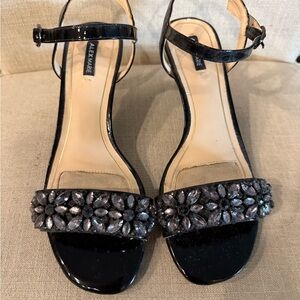 Alex Marie Black Embellished Women's Sandals